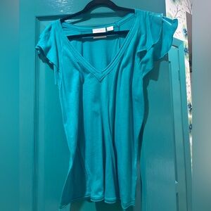 Maeve by Anthropologie Green V-Neck Tank